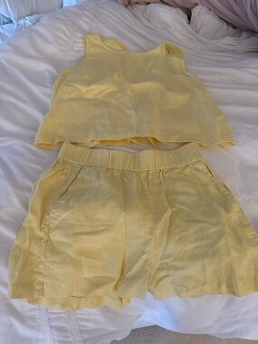 J. Crew Yellow Linen Tank Top